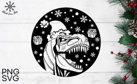 Christmas Dinosaur T-rex SVG: A Festive Graphics Gem for Crafts