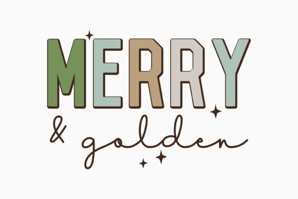 Crafting Festive Charm: Merry and Golden Retro Christmas Quote Graphics