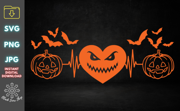 Heartbeat Pumpkin Halloween SVG: A Creative Graphics Asset