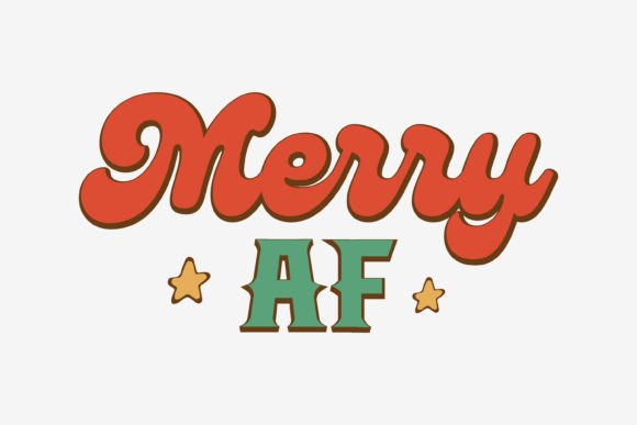 Retro Christmas Svg Merry AF: A Festive Graphics Asset for Crafts